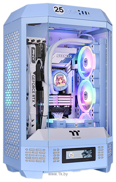 Фотографии Thermaltake The Tower 300 Hydrangea Blue CA-1Y4-00SFWN-00