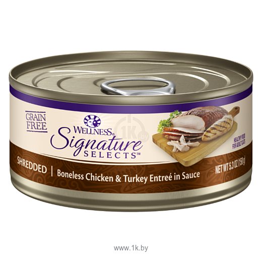 Фотографии Wellness (0.079 кг) 1 шт. Cat CORE Signature Selects Shredded Boneless Chicken Entree flavoured with Turkey in Sauce