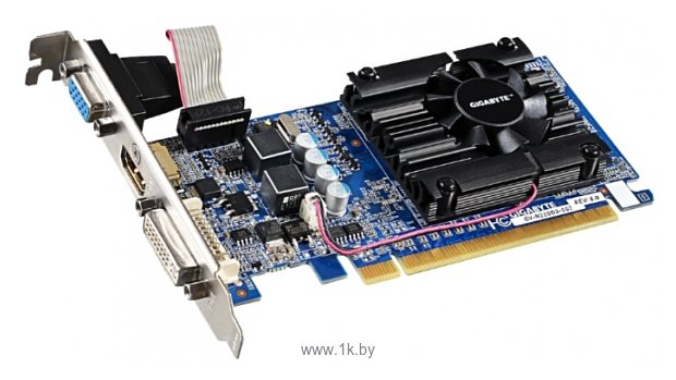 Фотографии GIGABYTE GeForce 210 520Mhz PCI-E 2.0 1024Mb 1200Mhz 64 bit DVI HDMI HDCP rev. 5.0/ 6.0