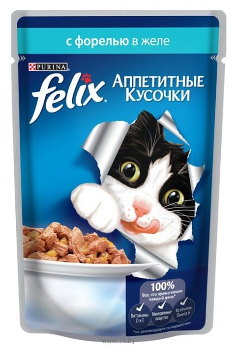 Фотографии Felix Аппетитные кусочки с Форелью в желе (0.085 кг) 24 шт.