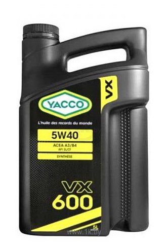 Фотографии Yacco VX 600 5W-40 5л