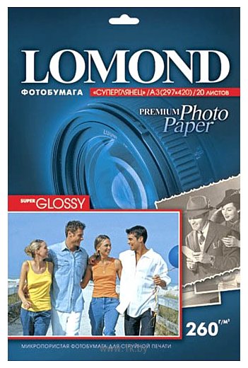 Фотографии Lomond Суперглянцевая А3 260 г/кв.м. 20 листов (1103130)