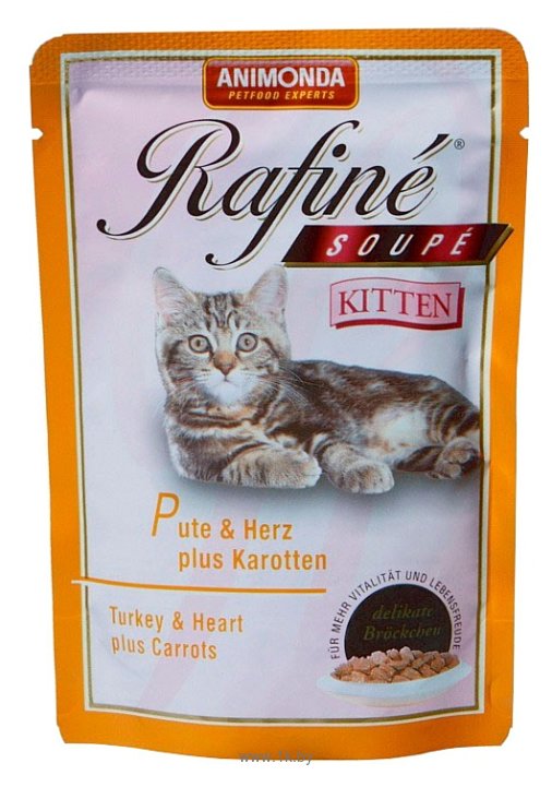 Фотографии Animonda Rafine Soupe Kitten для котят с индейкой, сердцем и морковью (0.085 кг) 1 шт.