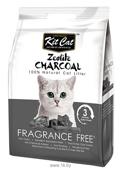 Фотографии Kit Cat Zeolite Charcoal Fragrance Free 4кг