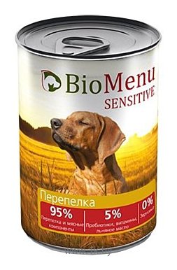 Фотографии BioMenu (0.41 кг) 1 шт. Sensitive консервы для собак с перепелкой
