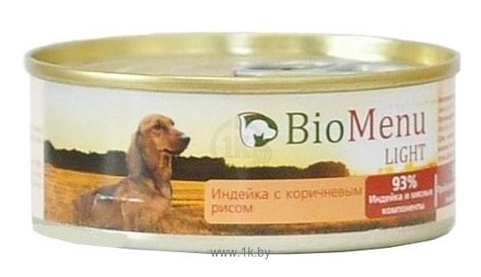 Фотографии BioMenu (0.1 кг) 24 шт. Light консервы для собак с индейкой и коричневым рисом