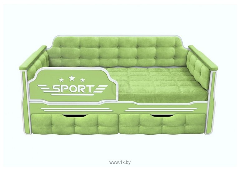 Фотографии Настоящая мебель Спорт 180x80 (вельвет, зеленый)