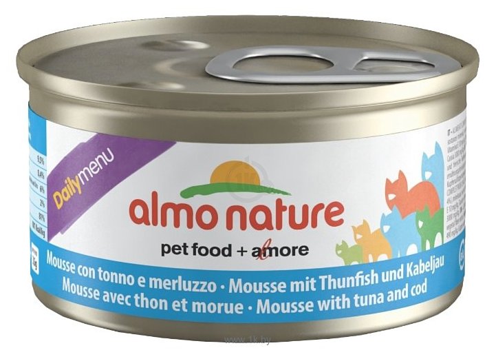 Фотографии Almo Nature (0.085 кг) 24 шт. DailyMenu Adult Cat Mousse Tuna and Cod