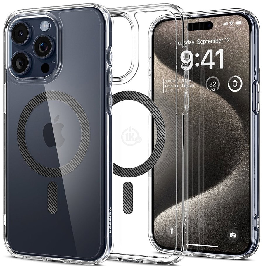 Фотографии Spigen Ultra Hybrid (MagFit) для iPhone 15 Pro Max ACS06578 (черный)