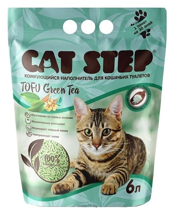 Фотографии Cat Step Tofu Green Tea растительный комкующийся 6л