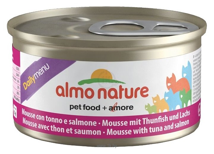 Фотографии Almo Nature DailyMenu Adult Cat Mousse Tuna and Salmon (0.085 кг) 1 шт.