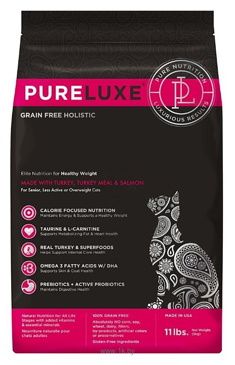 Фотографии PureLuxe Elite Nutrition for healthy weight cats with turkey, turkey meal & salmon (5 кг)