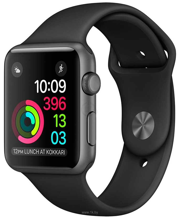 Фотографии Apple Watch Series 2 38mm Space Gray with Black Sport Band (MP0D2)