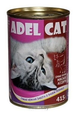 Фотографии Adel Cat (0.415 кг) 12 шт. Сочные кусочки Мясное ассорти