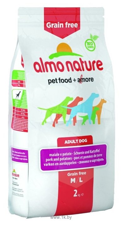 Фотографии Almo Nature Holistic Adult Dog Grain Free Pork and Potatoes M-L (2 кг)