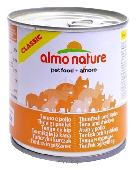 Фотографии Almo Nature Classic Adult Cat Tuna and Chicken (0.28 кг) 6 шт.
