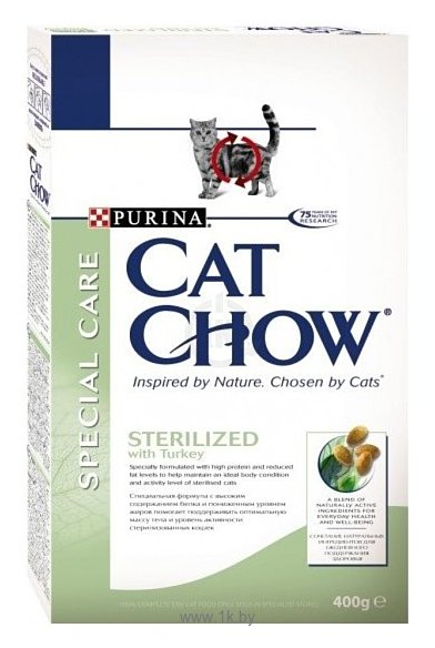 Фотографии CAT CHOW Special Care Sterilized с индейкой (0.4 кг)