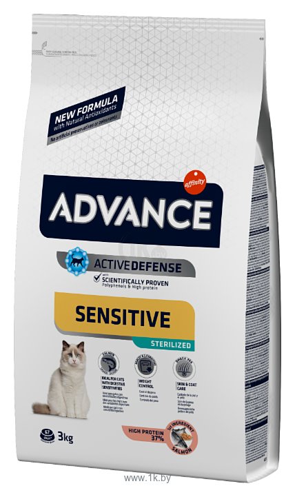 Фотографии Advance (3 кг) Cat Sterilized Sensitive лосось и ячмень