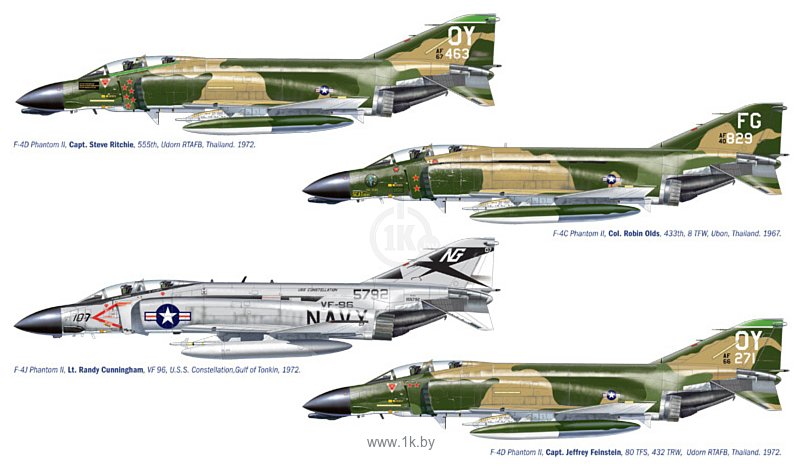 Фотографии Italeri 1373 F-4 C/D/J Phantom Ii Aces Usaf-Us Navy Vietnam Aces