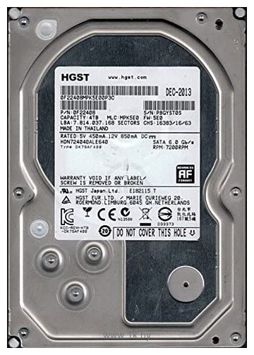 Фотографии HGST Deskstar NAS 4TB HDN724040ALE641