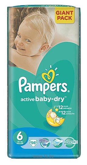 Фотографии Pampers Active Baby-Dry 6 Extra (56 шт.)