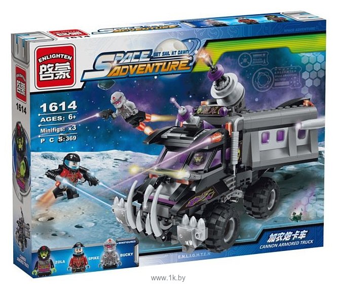 Фотографии Enlighten Brick Space adventure 1614 Пушечный бронированный грузовик