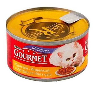 Фотографии Gourmet Кусочки в соусе с Курицей и индейкой (0.195 кг) 1 шт.