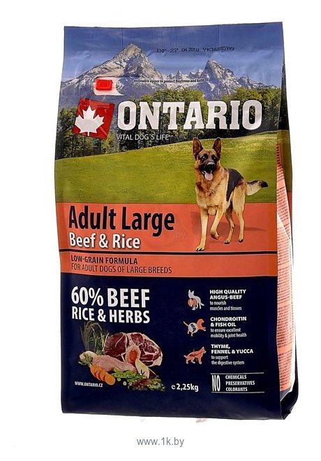 Фотографии Ontario (2.25 кг) Adult Large Beef & Rice