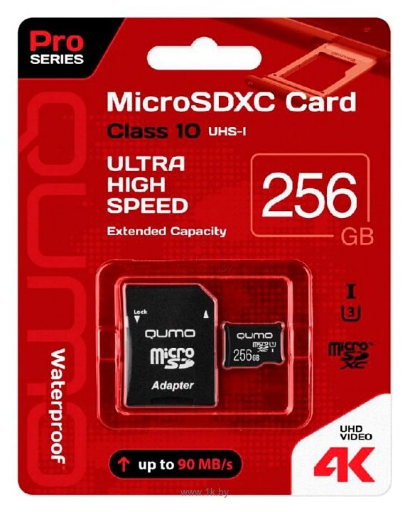 Фотографии Qumo microSDXC class 10 UHS Class 3 256GB + SD adapter