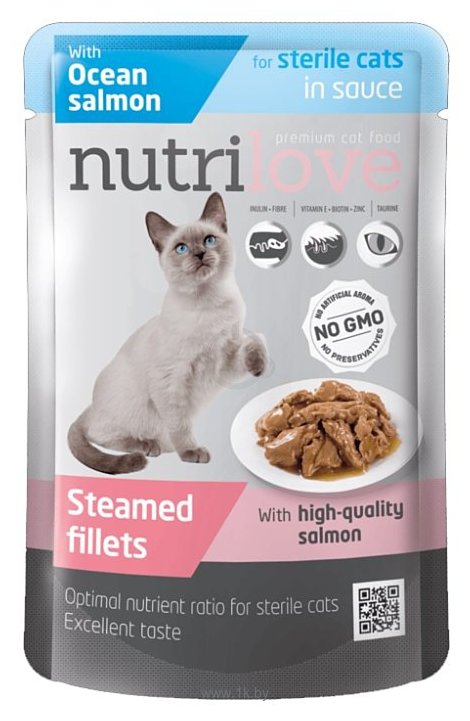 Фотографии nutrilove Cats - Steamed fillets with ocean salmon for sterile cats