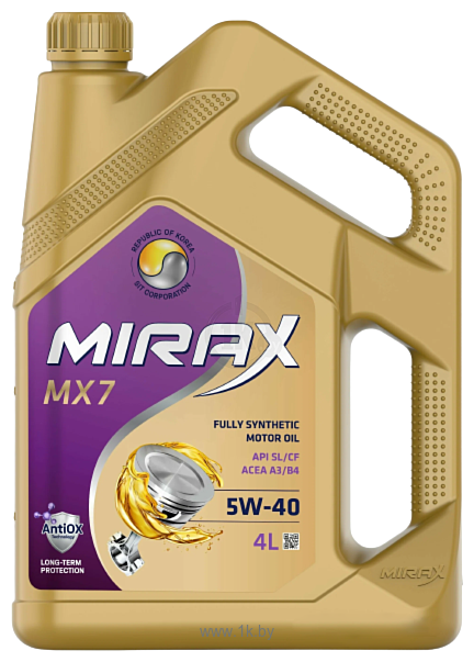 Фотографии Mirax MX7 5W-40 SL/CF A3/B4 4л