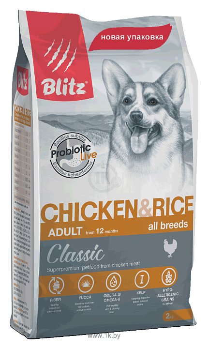 Фотографии Blitz (2 кг) Adult Dog Chicken & Rice All Breeds dry