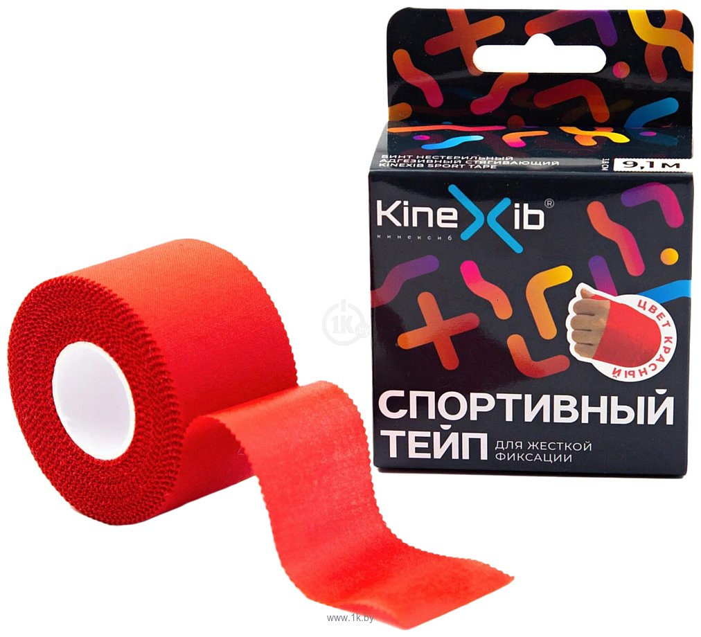 Фотографии Kinexib Спортивный жесткой фиксации 3.8 см x 9.1 м (красный)