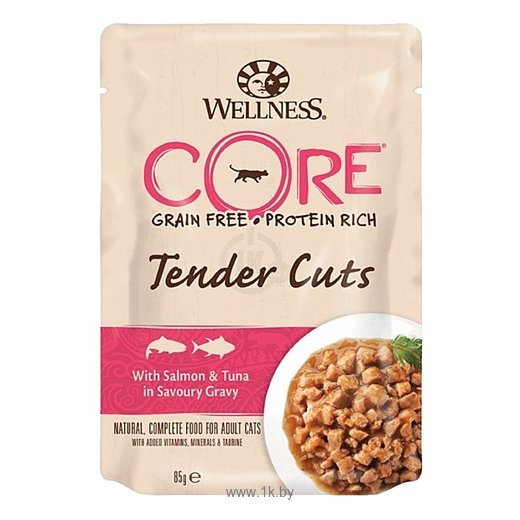 Фотографии Wellness (0.085 кг) 1 шт. Cat CORE Tender Cuts Tuna in Savoury Gravy