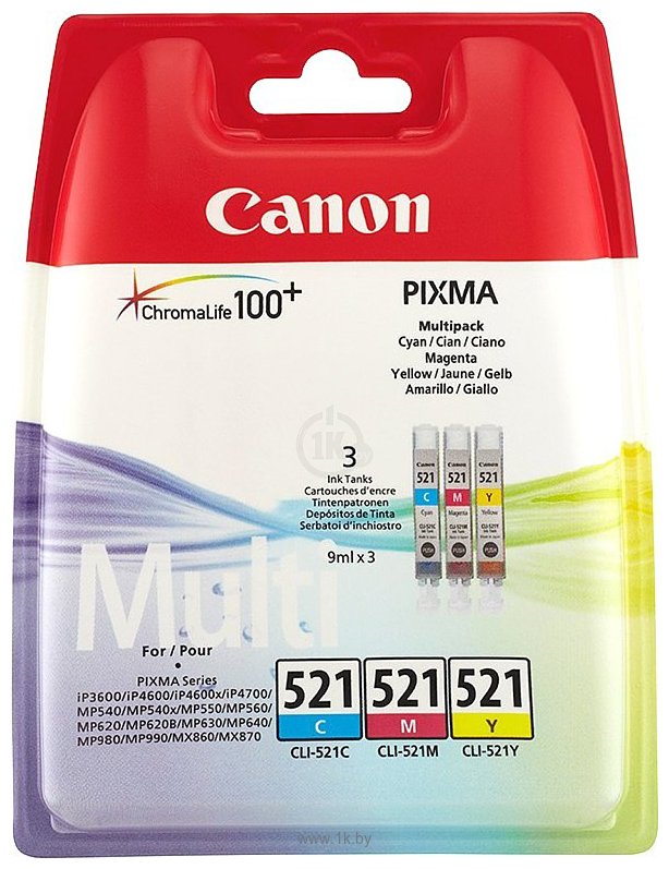 Фотографии Аналог Canon CLI-521 C/M/Y Multipack