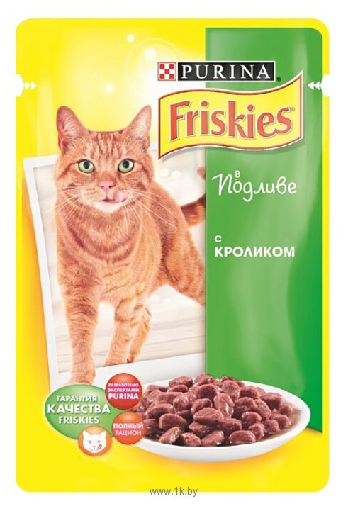 Фотографии Friskies (0.1 кг) 1 шт. Для взрослых кошек с кроликом в подливе