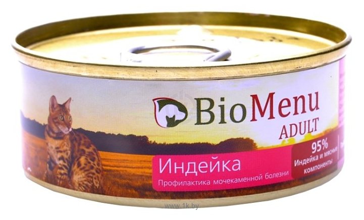 Фотографии BioMenu Adult консервы для кошек с индейкой (0.1 кг) 24 шт.