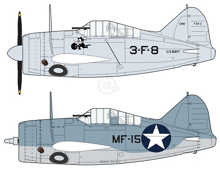 Фотографии Hasegawa Истребитель F2A-2/3 Buffalo U.S. Navy/Marine (2 kits)