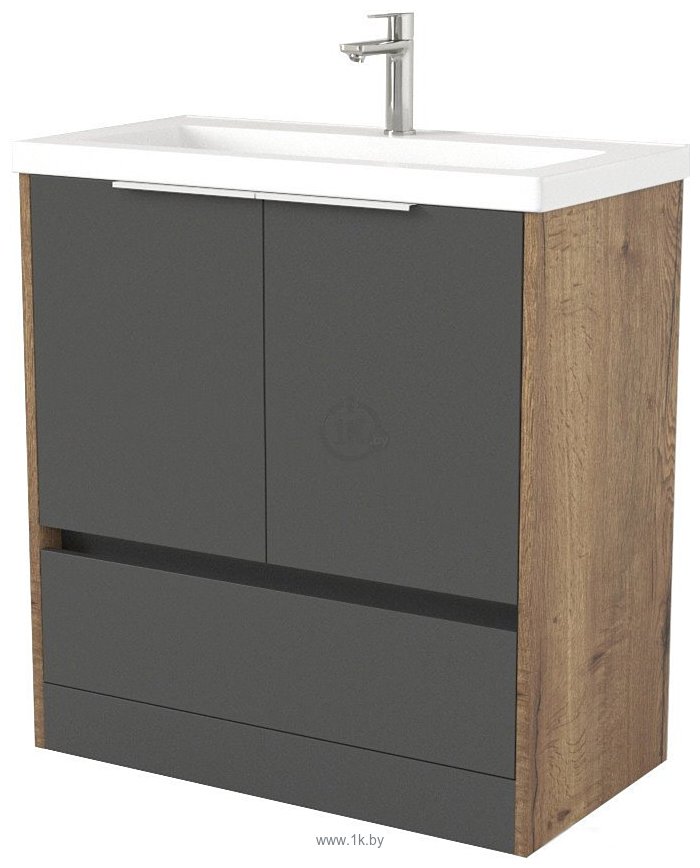 Фотографии Дабер 017 Тобага/Эридан 80 Т17.8Т.0.22Б (дуб галифакс/серый/ручка белая)