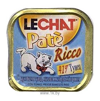 Фотографии LeChat Pate Ricco с кусочками Тунца, Океанической рыбой и рисом (0.1 кг) 32 шт.