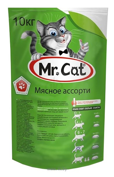 Фотографии Mr. Cat (10 кг) Сухой корм - Мясное ассорти