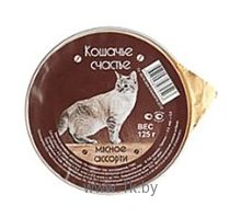 Фотографии Кошачье Счастье Консервы для кошек Мясное ассорти (0.125 кг) 1 шт.