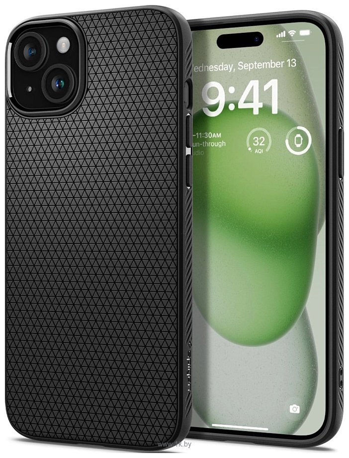 Фотографии Spigen Liquid Air для iPhone 15 Plus ACS06650 (черный)