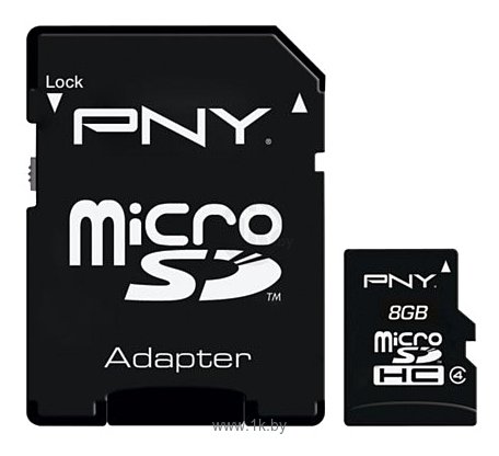 Фотографии PNY microSDHC Class 4 8GB + SD adapter