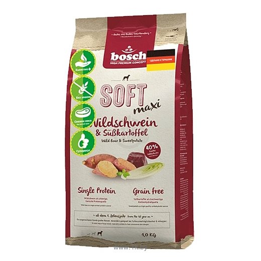 Фотографии Bosch (1 кг) Soft Maxi Wild Boar & Sweetpotato