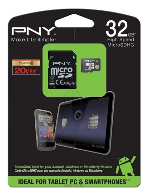 Фотографии PNY Android microSDHC Class 10 32GB + SD adapter