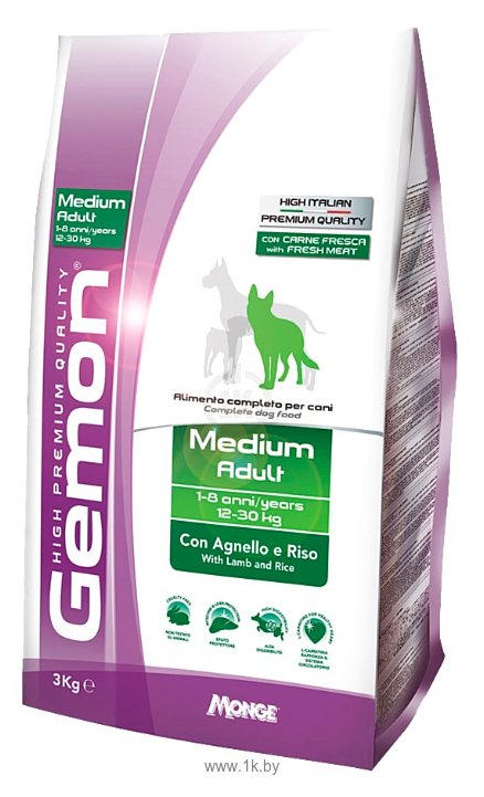 Фотографии Gemon Dog Medium Adult с ягненком и рисом (15 кг)
