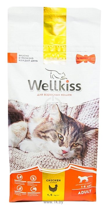 Фотографии Wellkiss (1.5 кг) Курица для кошек пакет