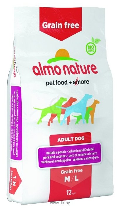 Фотографии Almo Nature Holistic Adult Dog Grain Free Pork and Potatoes M-L (12 кг)