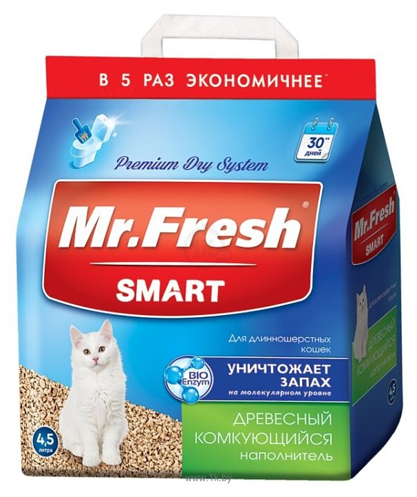 Фотографии Mr. Fresh Древесный для длинношерстных кошек 4.5л
